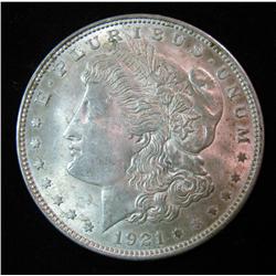 698. 1921 P Morgan Silver Dollar. AU 55