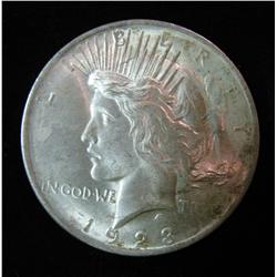 705. 1923 P U.S. Peace Silver Dollar. AU 55.