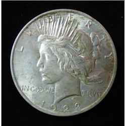 710. 1923 P U.S. Peace Silver Dollar. Brilliant Lightly toned Unc.