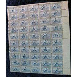 724. Original Mint Sheet of National Guard of  the U.S. .03c Stamps.