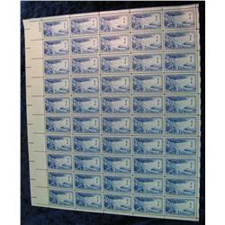 726. Original Mint Sheet of 1956 Children's Stamp .03c each times 50.