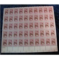 735. Original Mint Sheet of 1757-1957 Lafayette .03c Stamps.