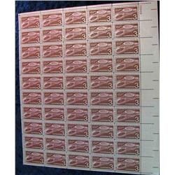 742. Original Mint Sheet of 1958 Universal & International Exhibition .03c Stamps.