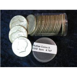 787. Roll of (20) 40% Silver U.S. Kennedy Half Dollars. Circ.