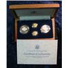 Image 2 : 793. 1987 Silver Dollar and Gold Five Dollar Proof & Unc Mahogany Four-Coin Set.