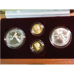 797. 1988 Olympics Silver Dollar and $5 Gold Proof & Unc Four-Coin Set