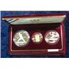 Image 1 : 798. 1992 Olympics Three-Coin Proof Set with $5 Gold. Original as issued.