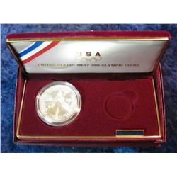 799. 1988 Olympics Uncirculated Silver Dollar. In two-piece box No Half-Dollar