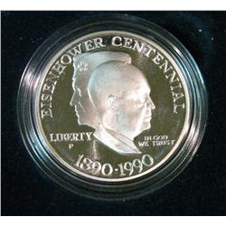 843. 1990 Eisenhower Commemorative Silver Dollar. Proof. 