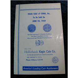 846. June 24, 1959 Kagin Auction Catalog.