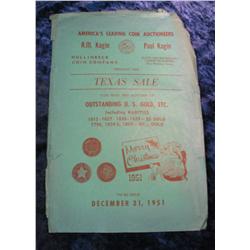 852. Dec. 1951 Kagin Cataloge "The Texas Sale"