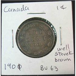 882. 1901 Canada Large Cent. Brown Unc.