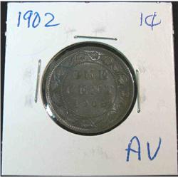 884. 1902 Canada Large Cent.  AU.