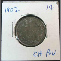 885. 1902 Canada Large Cent. Choice AU.