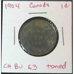 888. 1904 Canada Large Cent. Toned BU.