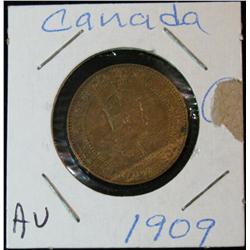 893. 1909 Canada Large Cent. AU.