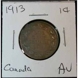 895. 1913 Canada Large Cent. AU.