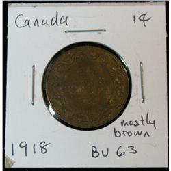 898. 1918 Canada Large Cent. Brown Unc.
