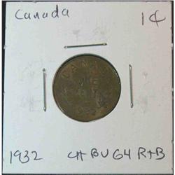 900. 1932 Canada Small Cent. Choice Brown Unc.