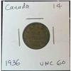 Image 1 : 901. 1936 Canada Small Cent. Brown Unc.