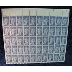 1114. Mint Sheet of 50 Labor Day 3c Stamps.