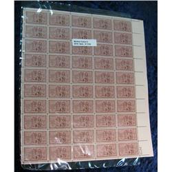 1124. 1953 Mint Sheet Louisians Sesquitcentennial Stamps