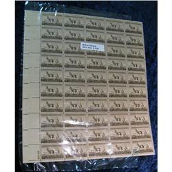 1130. Mint Sheet of 50 3c Wildlife Conservation Stamps.