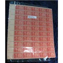 1138. Mint Sheet of 50 3c American Heritage Stamps.