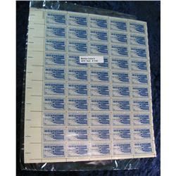 1140. Mint Sheet of 50 3c Oklahoma Statehood Stamps.