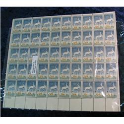1141. Mint Sheet of 50 3c Wildlife Conservation Stamps.