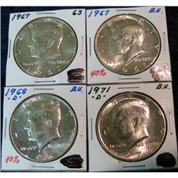 1181. (2) 1967, 68D & 71D Kennedy Halves. BU.