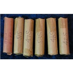 1200. 1941S, 42S, 46S, 47S, 51S & 53S Lincoln Cent Rolls.