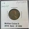 Image 1 : 1299. 1909 P VDB Lincoln Cent. Brown Unc.