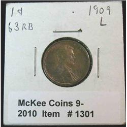 1301. 1909 P Lincoln Cent. MS 63 RB