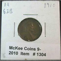 1304. 1910 P Lincoln Cent. MS 63 Brown.