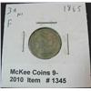 Image 1 : 1345. 1865 U.S. Three Cent Nickel. F-12.