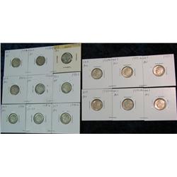 1371. 1946-50 P, D, & S Roosevelt Dime Set. All EF-AU. (15 pcs.).