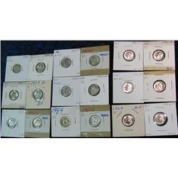 1373. 1956-64 P & D Roosevelt Dime Set. All BU. (18 pcs.)