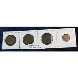 1379. 1859 F, 1916 VF, 19 VF, & 1953 NSF AU Canada Cents.