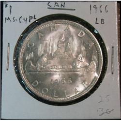 1383. 1966 LB Canada Silver Dollar. MS 64 PL. 