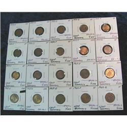 1387. (20) West Germany One & Two Pfennig Coins. Some high grades.