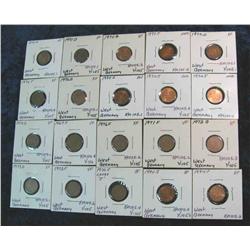 1389. (20) West Germany One Pfennig coins. Some high grades.