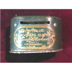 1395. Waterloo Savings Bank Metal Bank. No key.