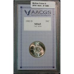 1398. 1982 D George Washington Commemorative Half Dollar slabbed