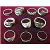 Image 2 : 1415. Group of (10) Sterling Silver Rings.