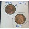 Image 1 : 1431. 1909 P & P VDB Lincoln Cents. Uncirculated.