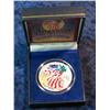 Image 1 : 1539. 2000 U.S. American Eagle Silver Colorized Dollar in velvet-lined