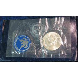 1552. 1971 S Eisenhower Silver Dollar in original blue pack. Unc.
