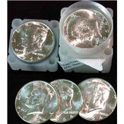1563. 1964 P Roll 90% Silver Kennedy Half Dollars. Brilliant Unc.