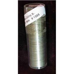 1585. 1953 D Original BU Jefferson Nickel Roll. (40 pcs.)